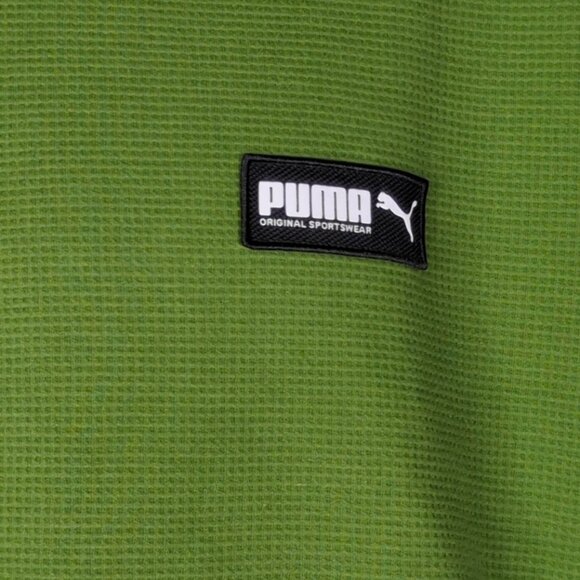 PUMA Hoodie Pullover Men XL Green Sweatshirt Long Sleeve Textured - Picture 8 of 10